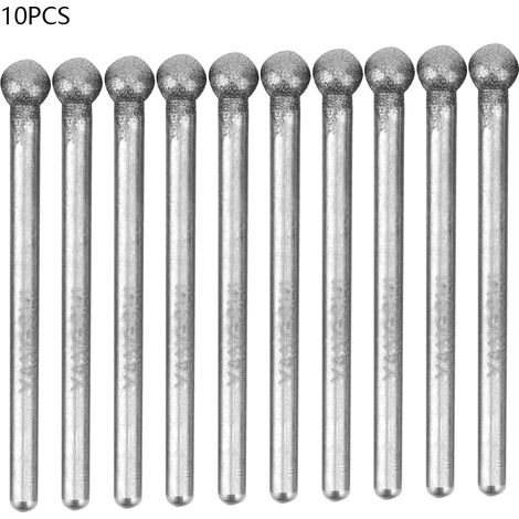 Ortviai Embouts de polissage en nitrure de bore sphériques, 10 pièces, diamètre tige 3 mm / tête 5 mm (1/5)