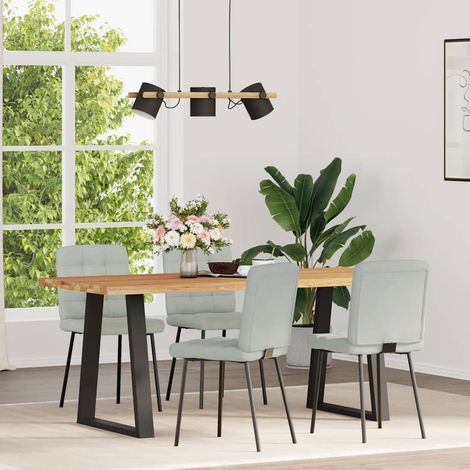 Lot de 4 Chaises à manger,Chaise de cuisine Gris clair Velours CFW21747 (1/5)