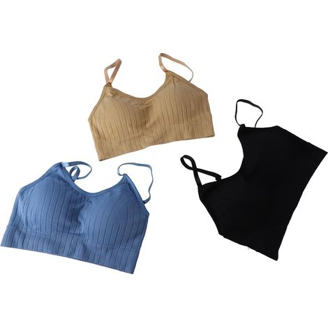 Training Tank Top Yoga Bra Sports Bra Fitness Top with Adjustable Padded Removable Straps Ribbed Textured Nylon Fabric (1/5)