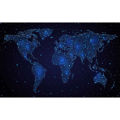 Tableau deco murale carte du monde night, 80,50cm (1/5)