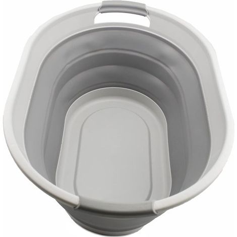 Bac pliable – 24 L – Gris – Plastique sans BPA – Gain de place – Camping et maison (1/3)