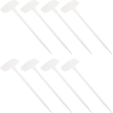 8 Stück Weiße Kunststoff Pflanzstecker mit spitz zulaufender