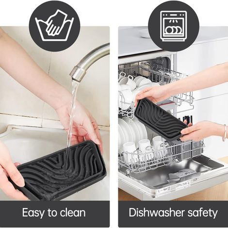 Receveur De Goutte À Réfrigérateur - Tapis De Drainage En Silicone Pour Distributeur De Glace Et D'Eau - 2 Pièces (1/5)