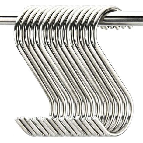 lot De 20 9cm Crochets De Boucher En Acier Inoxydable Crochets De Boucher - Crochets En Forme De S - Pour Salle De Bain, Chambre Coucher, Bureau, (1/4)