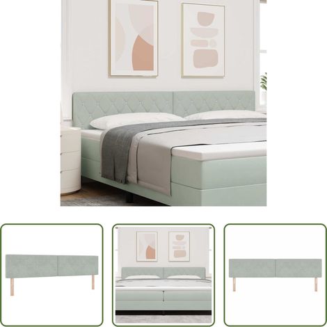 vidaXL Cabecero Gris Claro 200 cm Terciopelo (1/5)
