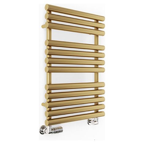 Goldfarbener Warmwasser-Handtuchwärmer, 755x520mm - 467 Watt - ROL755/520TKDSXBRA (1/5)