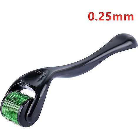 Mikronadelroller für Haut, Bart und Haar (0,2 mm, 0,25 mm, 0,3 mm) - Gesichtsreinigungsgerät mit Mikronadeln (540 Nadeln) für Gesicht, Körper und Haarwachstum - Grün (0,25 mm)
