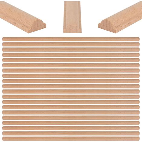 20 x 8 m Unpainted Beaded Wooden Moulding for Furniture, Door, DIY, Wall, Table, Cabinet, Wooden Cladding, Decorative Profiles (1/5)
