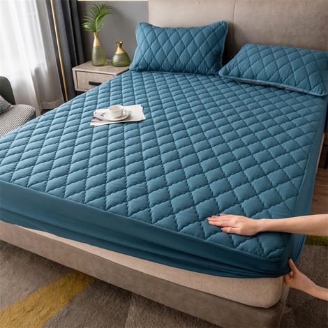Filiyano-Housse de matelas unie, anti-poussière et imperméable pour matelas de 5 à 25 cm d'épaisseur (vert/200X200cm) (1/4)