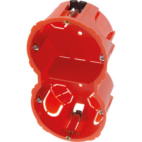Boîte placo double Verticale Ø65x40mm - Rouge - Zenitech (1/6)