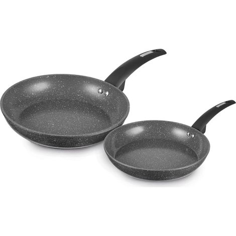 Tower Cerastone T81282X 2 Piece Forged Frying Pan Set with Non-Stick Coating and Soft Touch Handles, 20/28cm, Graphite (1/5)