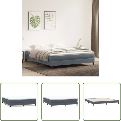Samt -  Boxspringbett ohne Matratze Dunkelgrau 180x220 cm Samt (1/5)
