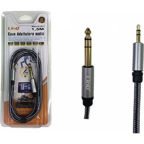 TRADE SHOP - Cavo Adattatore Audio Jack 3,5mm – Jack 6,35mm 1,5 Mt Per Microfoni Mixer Kl3611 -