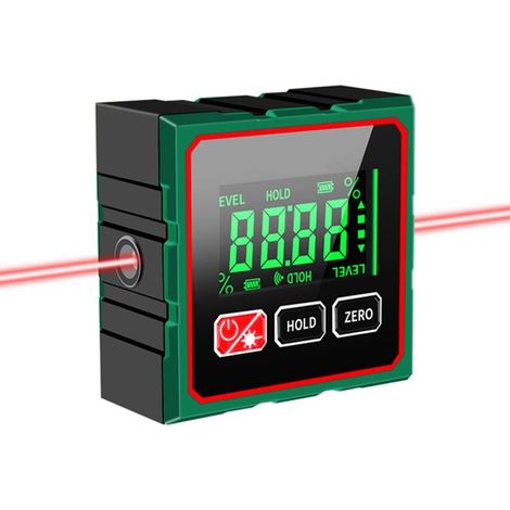 Inclinomètre numérique - Niveau à bulle numérique avec écran LCD - Inclinomètre électronique - 4 x 90° - Chargeur USB - Idéal pour l'automobile, la menuiserie, le bâtiment et la maçonnerie - Magnétiqu (1/5)