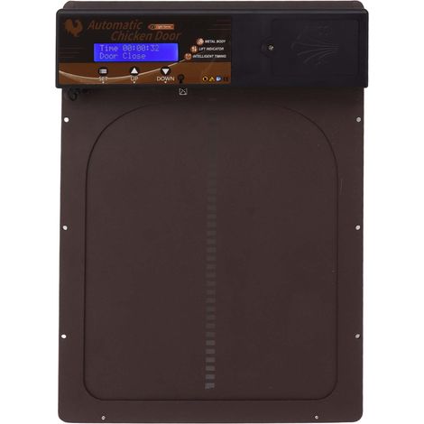 3 en 1 Porte Automatique pour Poule LED Télécommande Capteur Lumière IP45 Ouverture Poulailler Automatique pour Poule Canard Oie Marron (1/5)
