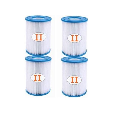 Lot de 4 cartouches filtrantes type II pour piscine – Hauteur 135mm – Diamètre 104mm – Papier ABS polyester – Compatible modèles 58094
