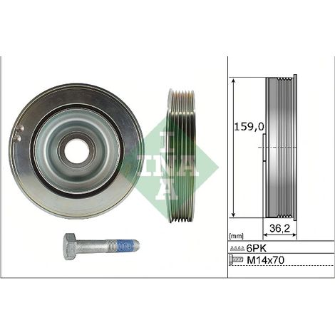 Kit de poulies, vilebrequin INA 544 0173 20 CITROËN 3553053 9801350180