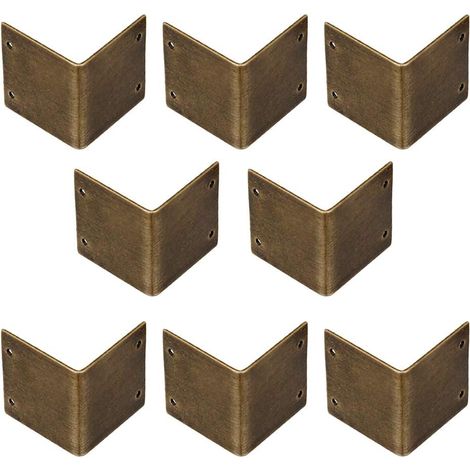 Protections d'angle métalliques, vintage, 8 pièces en laiton pur (1/4)