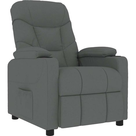 Massagesessel Dunkelgrau Stoff vidaXL (1/5)