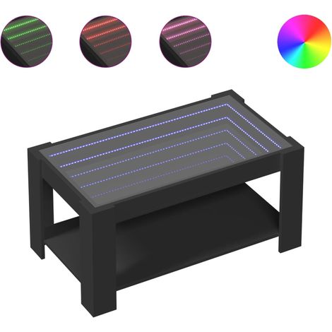 Maison Exclusive - LED-Couchtisch Schwarz 93x53x45 cm Holzwerksto