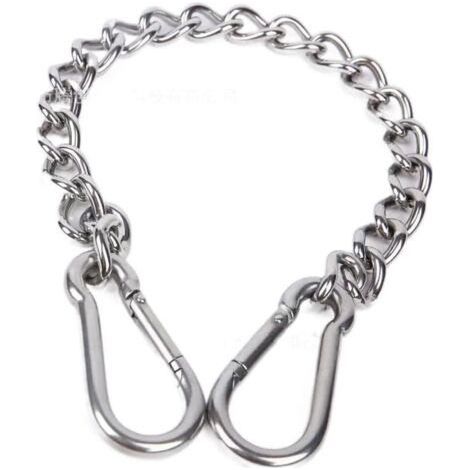 Chaîne D'extension en 304 Acier Inoxydable, 60cm Chaise Suspendue à Chaîne, Chaîne de Balançoire, Chaîne avec Deux Mousquetons pour Sac de Frappe, Yoga, Balançoire, Hamacs, Charge Maximale 30 (1/5)