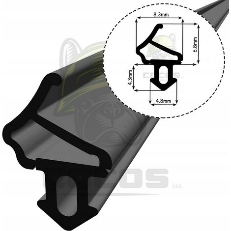 Junta para ventanas de PVC S-1172 ALUPLAST NEGRO 1m (1/5)