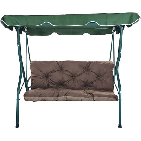 Coussins pour balancelle extérieur 160 x 60 x 50cm, Coussins de balancelle 3 places Brun, SETGARDEN