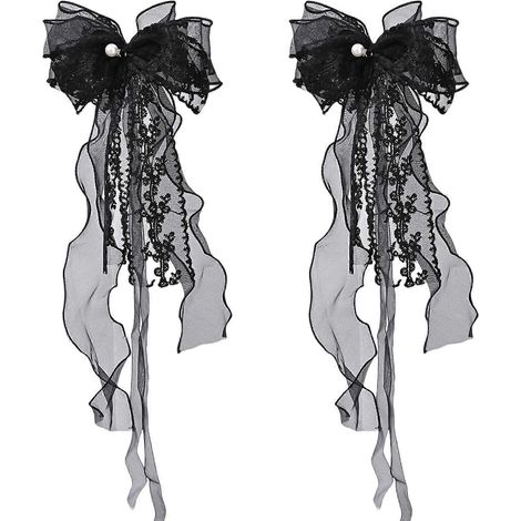 Paar Schmetterlings-Gardinenhalter mit Perlen von Mistys Rose Bows, geeignet für Schlafzimmer, Wohnzimmer und Kinderzimmer, romantische schwarze Dekoration (1/5)