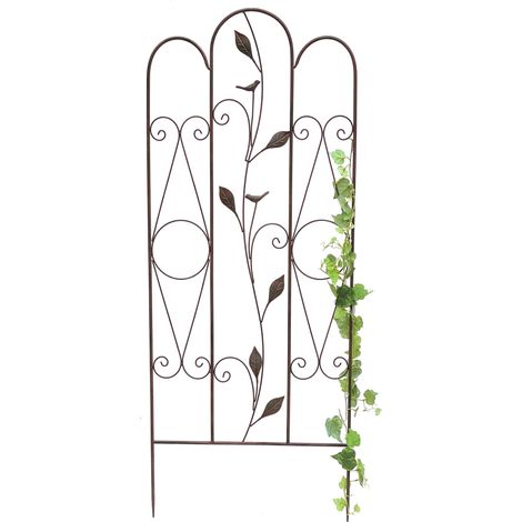 DanDiBo Treillis métallique 120 cm 93993 Aide à l'escalade Fiche de sol Porte-fleurs Colonne de treillis
