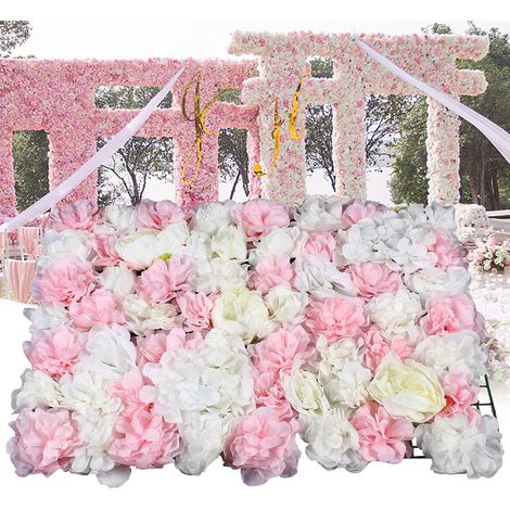 6PCS Künstliche Blumenwand Fake Blumen Kunstblumen Rosenwand Gefälschte Blumenwand Rosen Deko Blumen für Hochzeit Fotografie Party Hintergrund Dekoration, 40 60cm