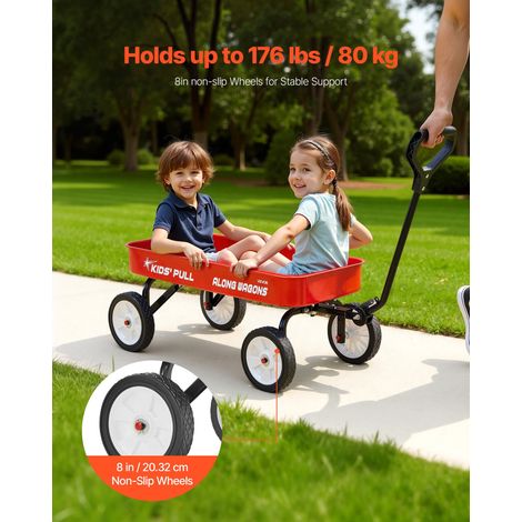 Chariot à Tirer Enfants 101 cm Chariot Tout-terrain Tout-petits Métal, Charge 80 kg, pour Cadeau d'Anniversaire Enfants, Jardinage,… (1/5)
