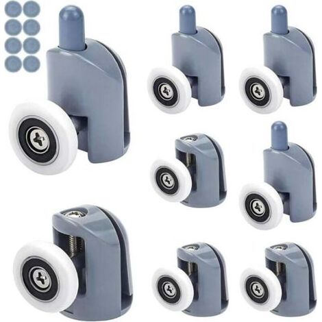 BARKBUSTERS Lot de 8 Roulettes pour Porte de Douche,Roulettes Cabine de Douche pour Salle de Bain 23mm (4 Supérieures et 4 Inférieures) (1/4)