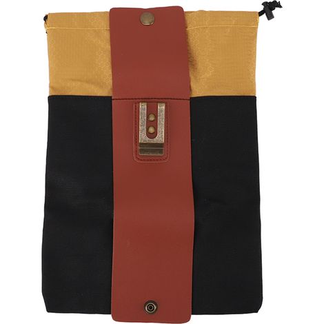 Sac de cueillette en toile et cuir, à suspendre à la taille, pour récolter des fruits, portable et résistant à l'abrasion, noir. (1/5)