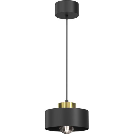 Suspension métal noire mate doré Marti E27 15W Luminex