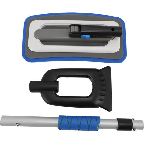 Aluminum alloy car snow scrapers, ergonomic handle, efficient snow removal brush, blue windshield ice scraper (1/5)