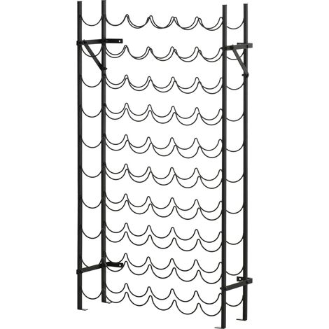 Casier à vin pour 60 bouteilles, porte-bouteilles en métal, 63 x 20,5 x 118 cm, noir