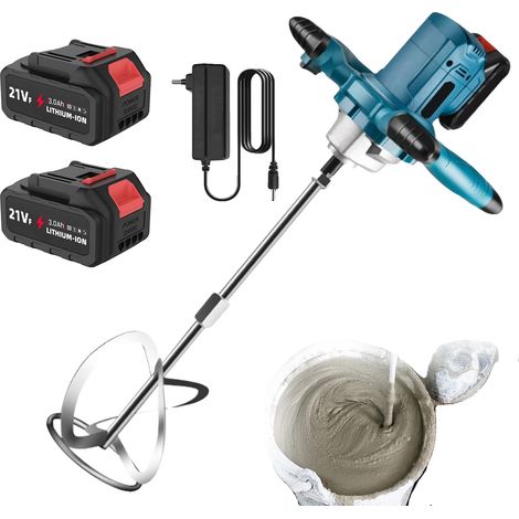 Mixeur sans fil, 6 vitesses réglables, performance à couple élevé, Avec 2 batteries, UE (1/2)