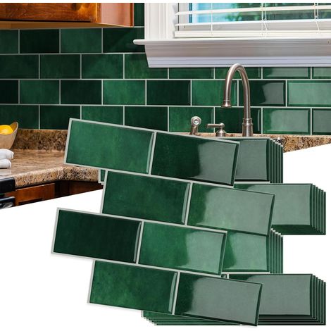 Plus épais Credence Adhesive pour Cuisine Stickers Carrelage Metro (1/5)