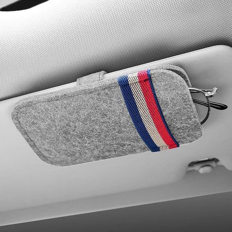 Porte-Lunettes de Voiture,Rangement Voiture,Gadget Voiture,Porte Lunettes pour Visière de Voiture,Clips de Lunettes pour Pare-Soleil de Voiture,étui à Lunettes de Soleil pour Voiture(Gris)