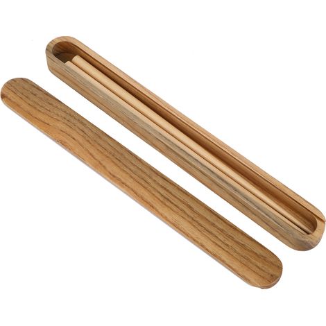 Baguettes en bois réutilisables, vaisselle portable, coffret cadeau, ustensiles de cuisine avec boîte (boîte de baguettes couleur claire) (1/5)