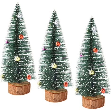 3Pcs Mini Christmas Tree Christmas Decor Ornament for Home Store 25cm Height (1/4)