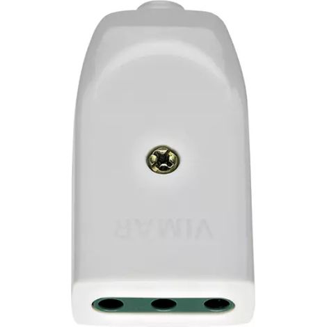 VIMAR 00221.B - Presa mobile 2P+T 10A di tipo P11 con cavo assiale, bianca (1/3)