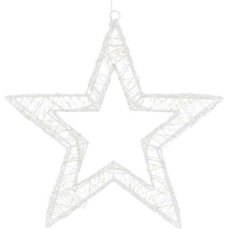 ECD Germany LED-Weihnachtsstern 50cm mit 1440 warmweißen LEDs und Timer, Innen/Außen, IP44 Wasserdicht, Leuchtstern aus Metall, LED Drahtstern zum Aufhängen für Weihnachten, Weihnachtsdeko Fensterdeko