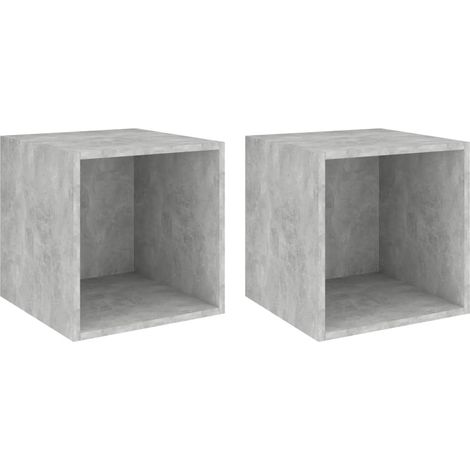Maison Exclusive - Wandschränke 2 Stk. Betongrau 37x37x37 cm Holz (1/5)