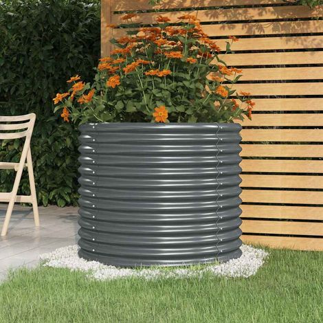 Jardinière Acier galvanisé 80x80x68 cm Anthracite (1/4)