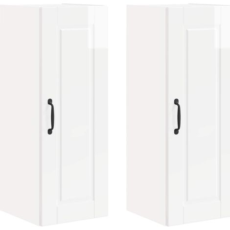 Maison Exclusive - Armadietto a muro PORTO 2 pcs Bianco Lucido 30 x 31 x 80 cm