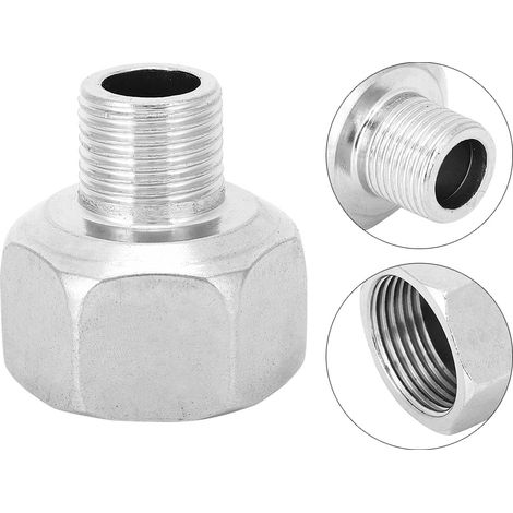 Raccord réducteur à douille hexagonale en acier inoxydable, filetage extérieur 1/2" filetage intérieur 1". (1/5)