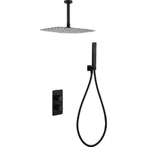 IMEX GTA068/NG TOSCANA-AREZZO Termostatico Conjunto Empotrado Negro Mate - ref: GTA068/NG (1/2)