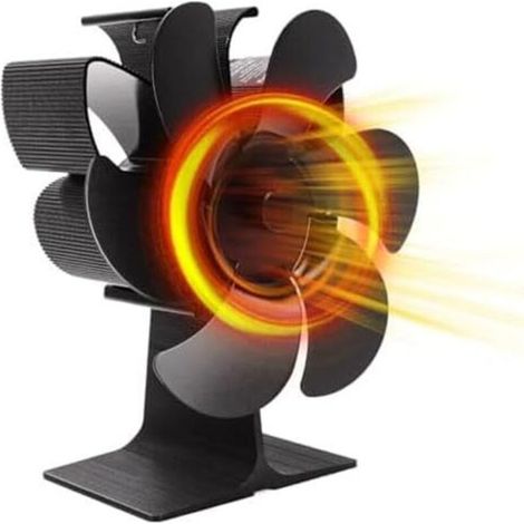 Ventilateur Poele à Bois,6 Pièces de Ventilateur Cheminée, Pas d’électricité utilisée, Fonctionnement Silencieux, écologique, par la Chaleur