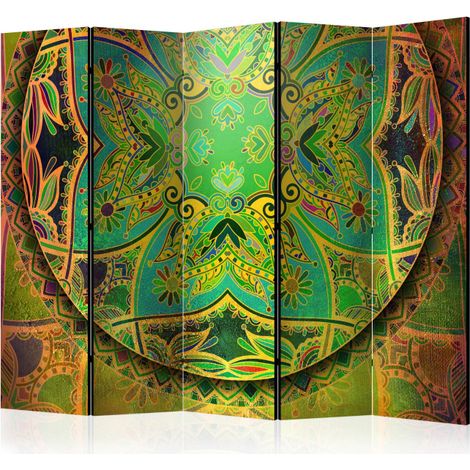 Paravent 5 Volets "Mandala : Emerald Fantasy" 172x225cm (1/2)